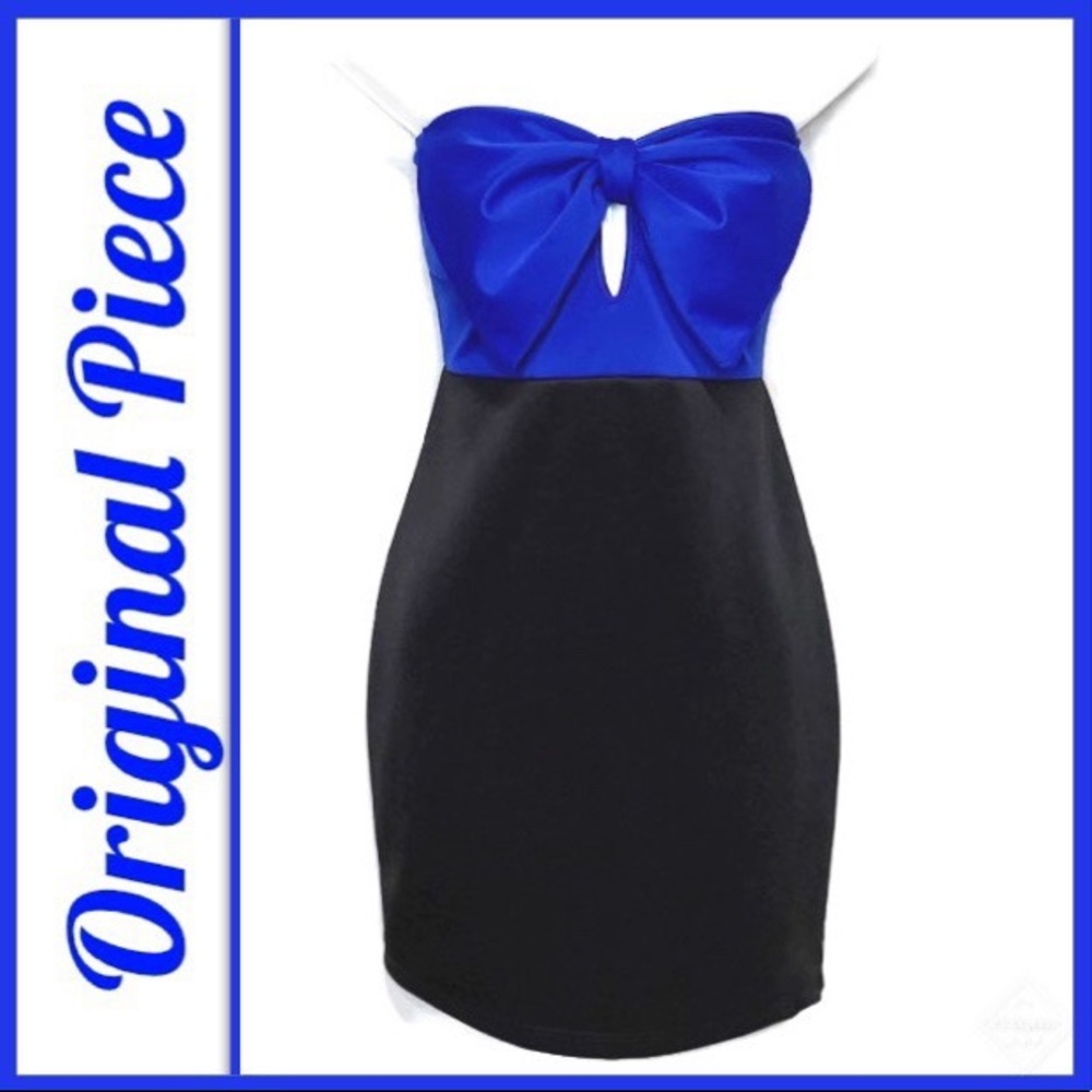 Original Piece Strapless Mini Dress Front Bow GUC
